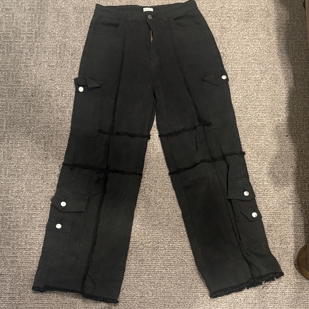 POL Black Wide Leg Pants